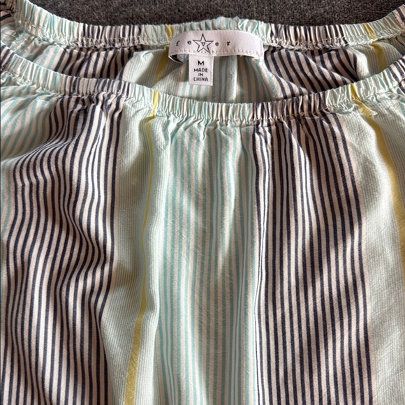 Boho Style Striped Off-Shoulder Ruffle Sleeve Top - Picture 7 of 10